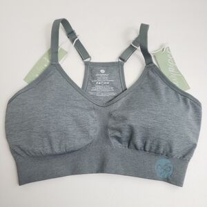 NWT Small Davy Piper The Diana Classic Sports Bra - Seaglass Heather Gray